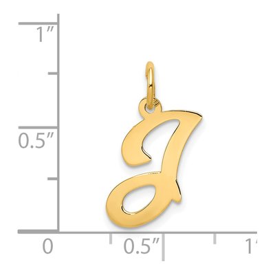 14K Yellow Gold Script Letter J Charm – view 5