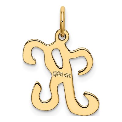 14K Yellow Gold Script Letter K Charm – view 4