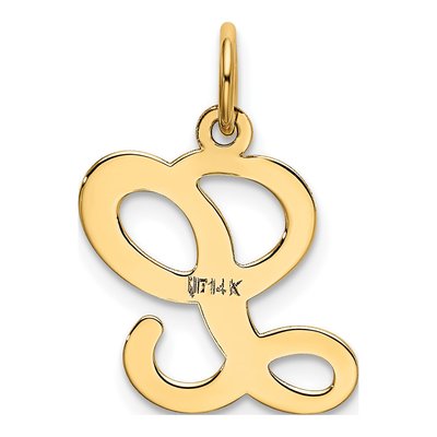 14K Yellow Gold Script Letter L Pendant – view 4