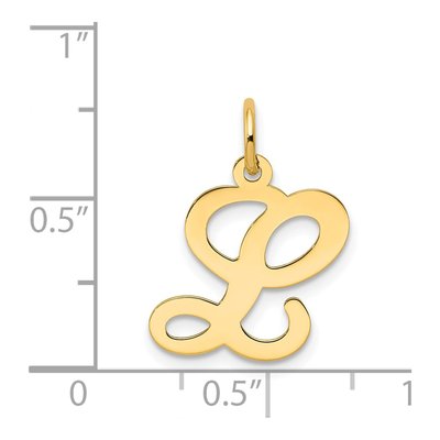 14K Yellow Gold Script Letter L Pendant – view 5