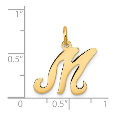 14K Yellow Gold Script Letter M Charm – view 5