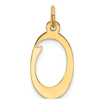 14K Yellow Gold Script Letter O Charm – view 4