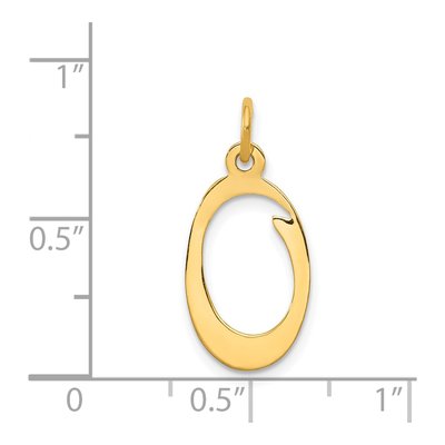 14K Yellow Gold Script Letter O Charm – view 5