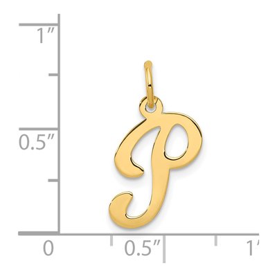 14K Yellow Gold Script Letter P Pendant – view 5