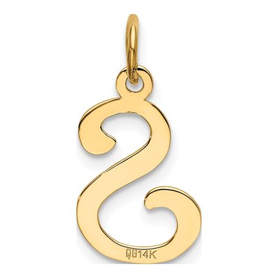 14K Yellow Gold Script Letter S Charm – view 4