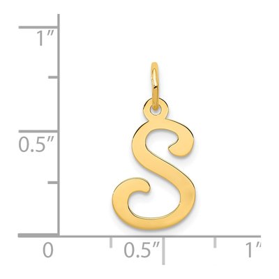 14K Yellow Gold Script Letter S Charm – view 5