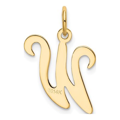 14K Yellow Gold Script Letter W Pendant – view 4