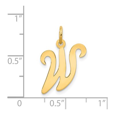 14K Yellow Gold Script Letter W Pendant – view 5
