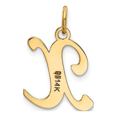 14K Yellow Gold Script Letter X Charm – view 4