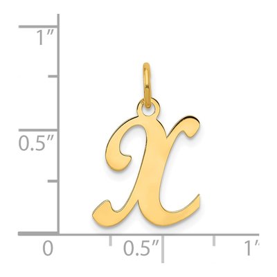 14K Yellow Gold Script Letter X Charm – view 5