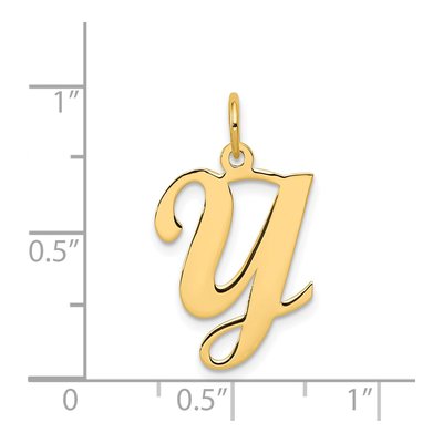 14K Yellow Gold Script Letter Y Charm – view 5