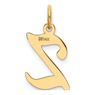 14K Yellow Gold Script Letter Z Charm – view 4