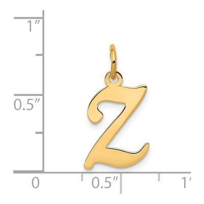 14K Yellow Gold Script Letter Z Charm – view 5