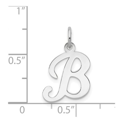 14K White Gold Script Letter B Charm – view 4