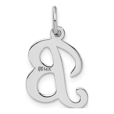 14K White Gold Script Letter B Charm – view 5