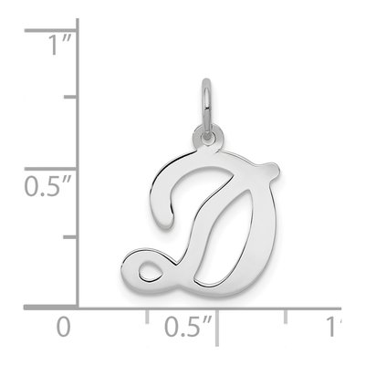 14K White Gold Script Letter D Charm – view 4
