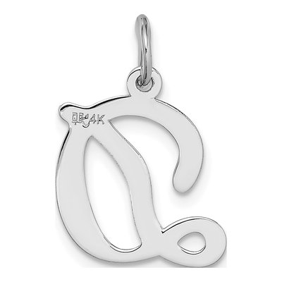 14K White Gold Script Letter D Charm – view 5