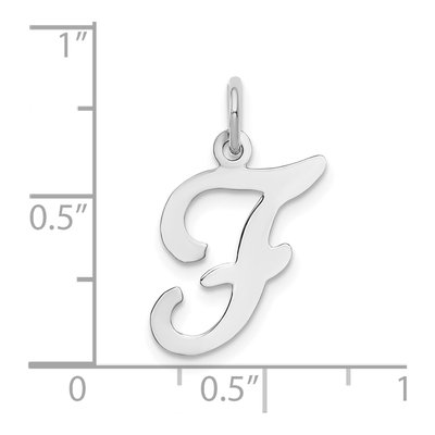 14K White Gold Script Letter F Pendant – view 4
