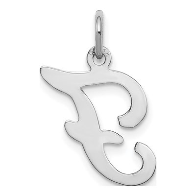 14K White Gold Script Letter F Pendant – view 5