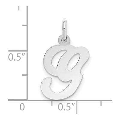 14K White Gold Script Letter G Charm – view 4