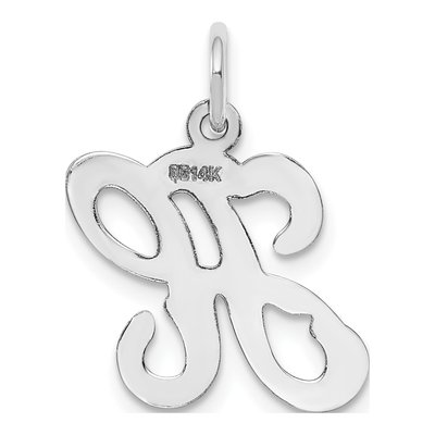 14K White Gold Script Letter H Charm – view 5