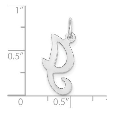 14K White Gold Script Initial I Pendant – view 4