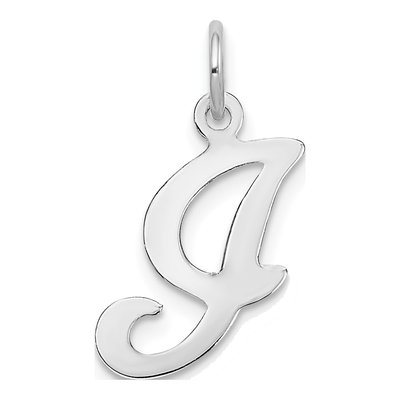 14K White Gold Script Initial I Pendant – view 5