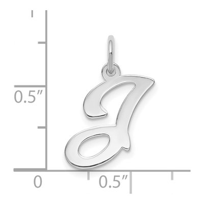 14K White Gold Script Letter J Charm – view 4