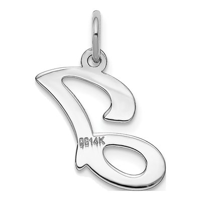 14K White Gold Script Letter J Charm – view 5