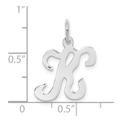 14K White Gold Script Letter K Pendant – view 4
