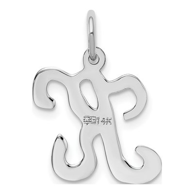 14K White Gold Script Letter K Pendant – view 5