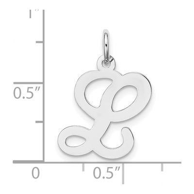 14K White Gold Script Letter L Pendant – view 5