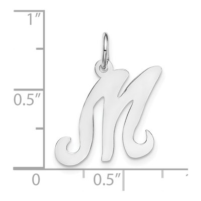 14K White Gold Letter M Charm – view 4