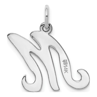 14K White Gold Letter M Charm – view 5