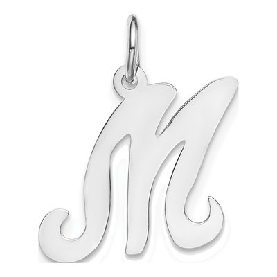 14K White Gold Letter M Charm