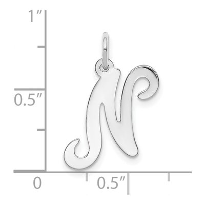 14K White Gold Script Letter N Pendant – view 4