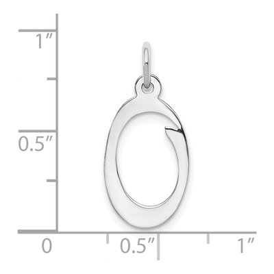 14K White Gold Script Letter O Pendant – view 4
