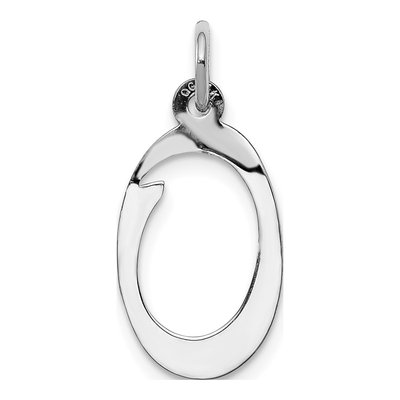 14K White Gold Script Letter O Pendant – view 5