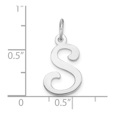 14K White Gold Script Letter S Pendant – view 4