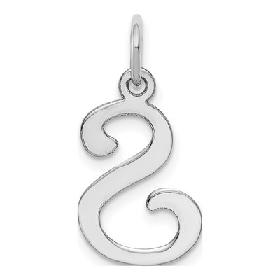 14K White Gold Script Letter S Pendant – view 5