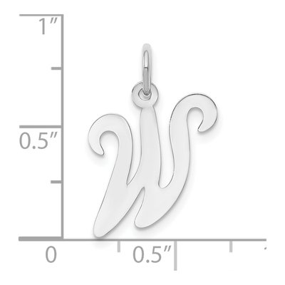 14K White Gold Script Letter W Pendant – view 4