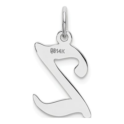 14K White Gold Script Letter Z Charm – view 3