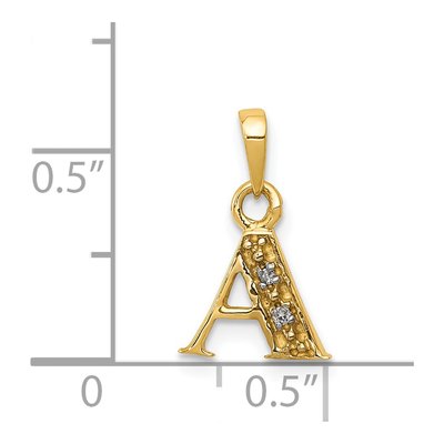 14K Yellow Gold Diamond Letter A Pendant – view 4