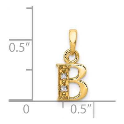 14K Yellow Gold Diamond Letter B Pendant – view 5