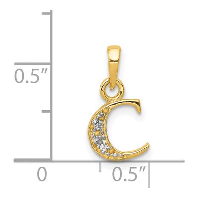 14K Yellow Gold Diamond Letter C Pendant – view 4