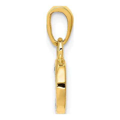 14K Yellow Gold Diamond Letter D Pendant – view 3