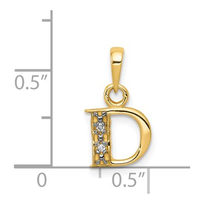 14K Yellow Gold Diamond Letter D Pendant – view 4