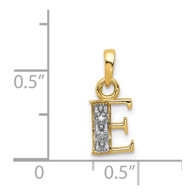 14K Yellow Gold Diamond Letter E Pendant – view 4