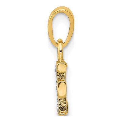 14K Gold Diamond Letter F Initial Pendant – view 3