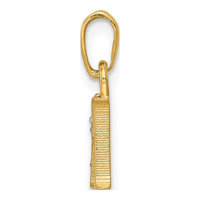 14K Yellow Gold Diamond Letter H Pendant – view 3